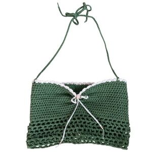Handmade Green Matcha Crochet Top